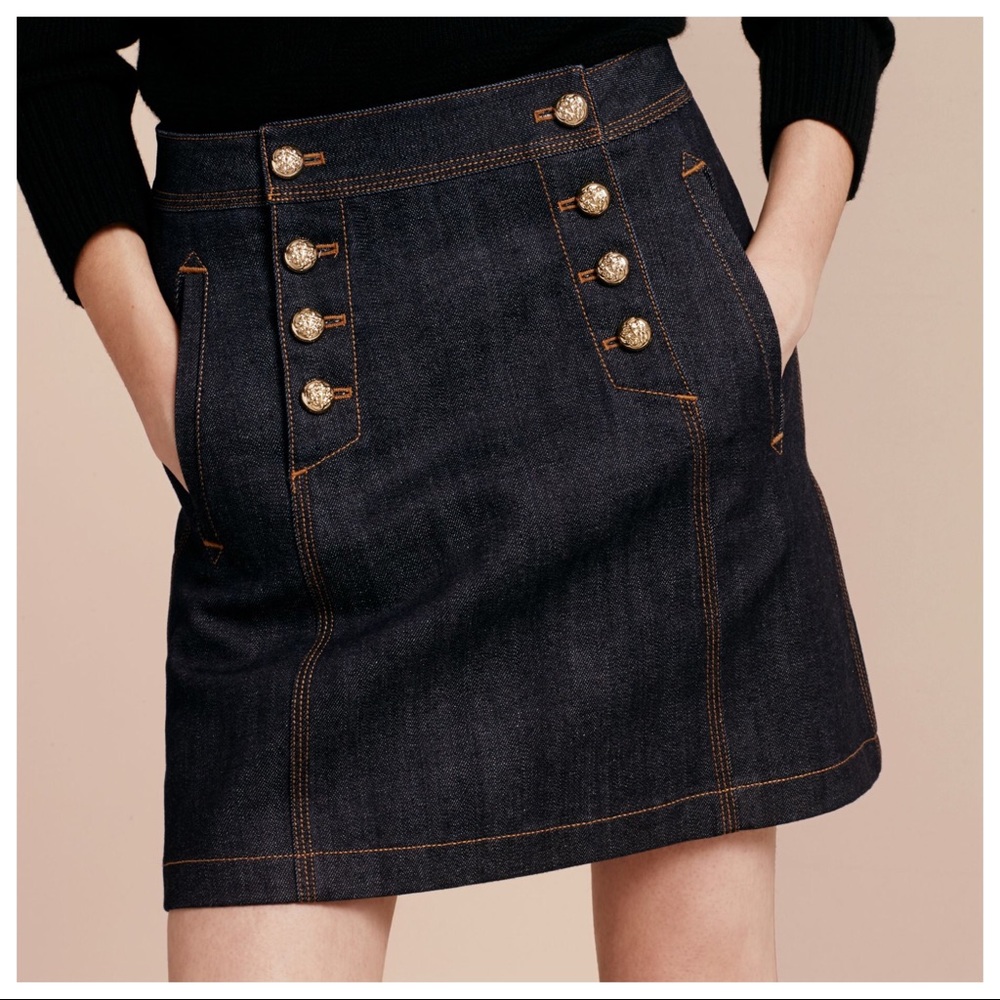 Burberry Denim A-line Skirt in Indigo